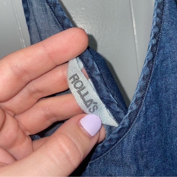 Rolla’s Chambray Denim Shift Dress in Washed Blue Small - Picture 4 of 7